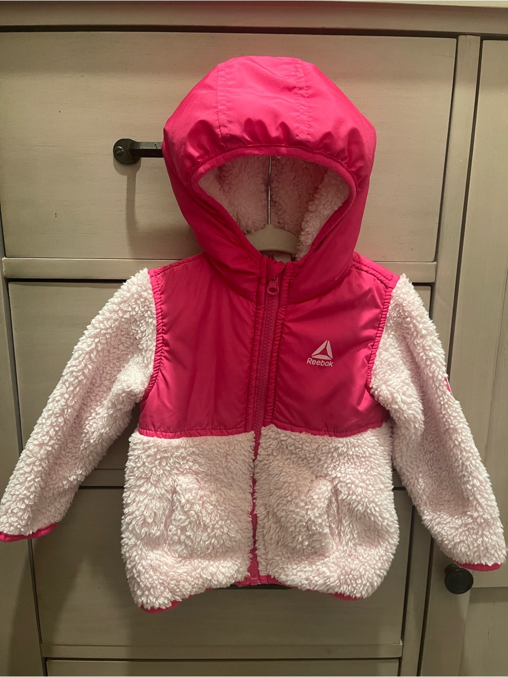 Reebok Toddler Girl Pink Sherpa Hooded Fleece
